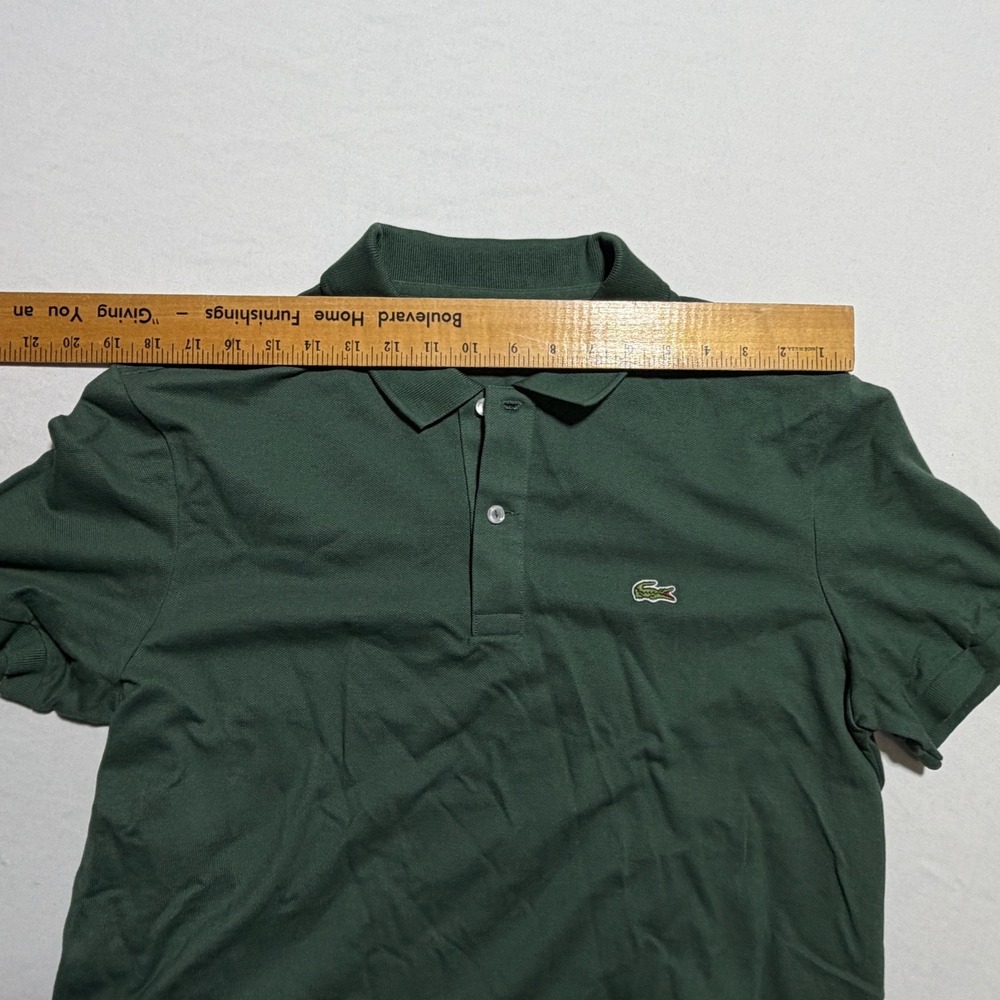 Lacoste Slim Fit Polo Shirt Mens XL Green Pique Cotton Short Sleeve Logo FR 6 - Picture 7 of 10